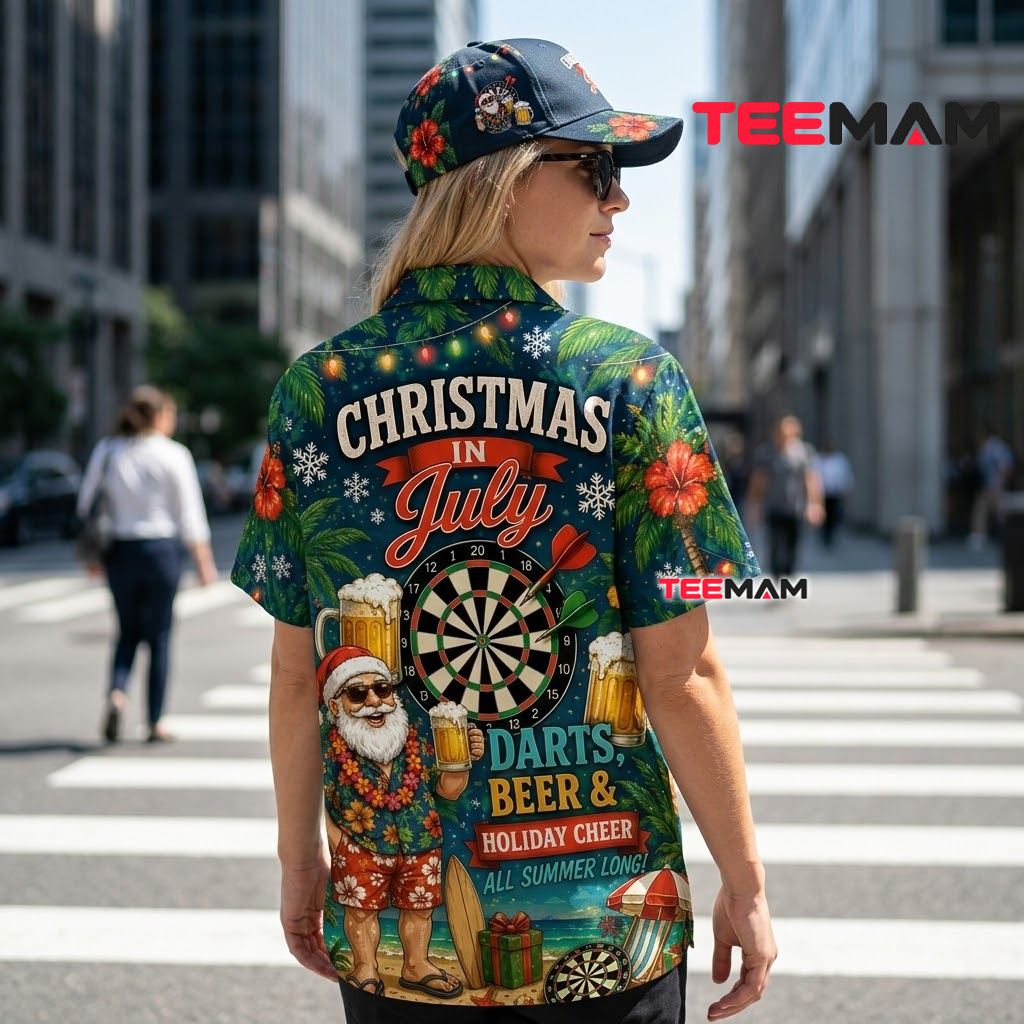 Beer Hawaiian Shirt Christmas July Santa Darts Version 3 Beer Hawaiian Shirt Christmas July Santa Darts Version 3