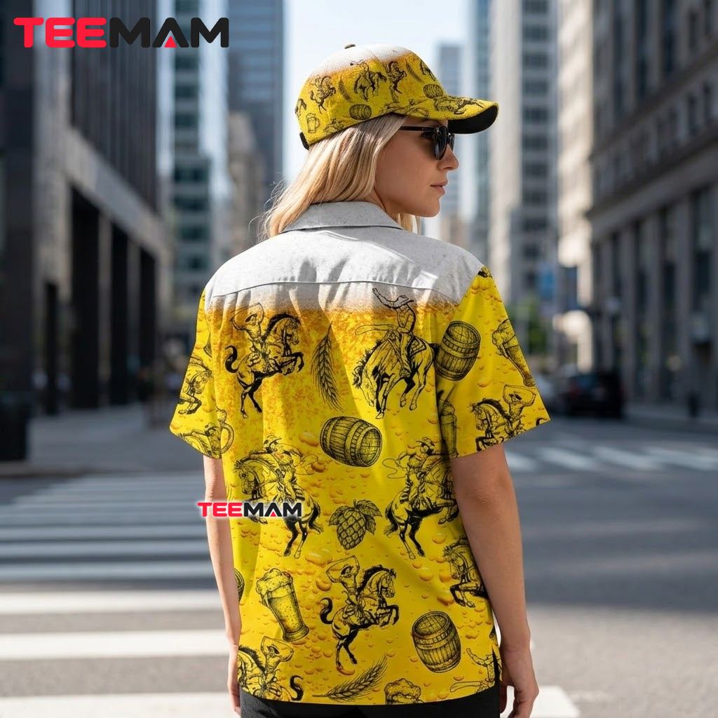 Beer Hawaiian Shirt Cowboy Rodeo Horse Foam Version 3 Beer Hawaiian Shirt Cowboy Rodeo Horse Foam Version 3