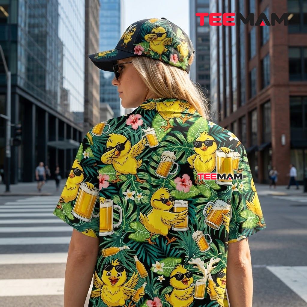 Beer Hawaiian Shirt Duck Sunglasses Tropical Party Version 3 Beer Hawaiian Shirt Duck Sunglasses Tropical Party Version 3