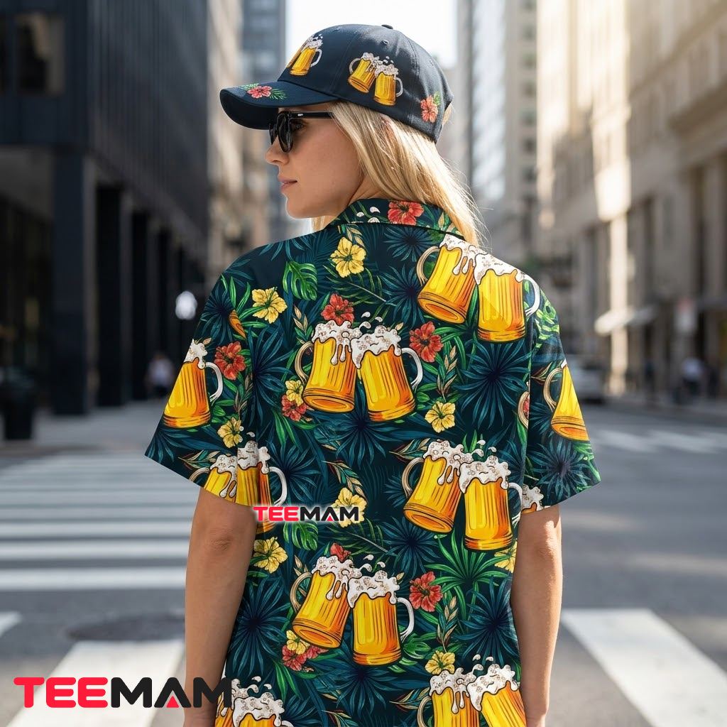 Beer Hawaiian Shirt Mug Cheers Tropical Floral Version 3 Beer Hawaiian Shirt Mug Cheers Tropical Floral Version 3