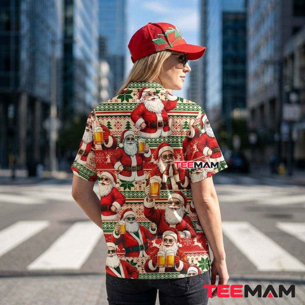 Beer Hawaiian Shirt Santa Christmas Ugly Sweater Version 3 Beer Hawaiian Shirt Santa Christmas Ugly Sweater Version 3