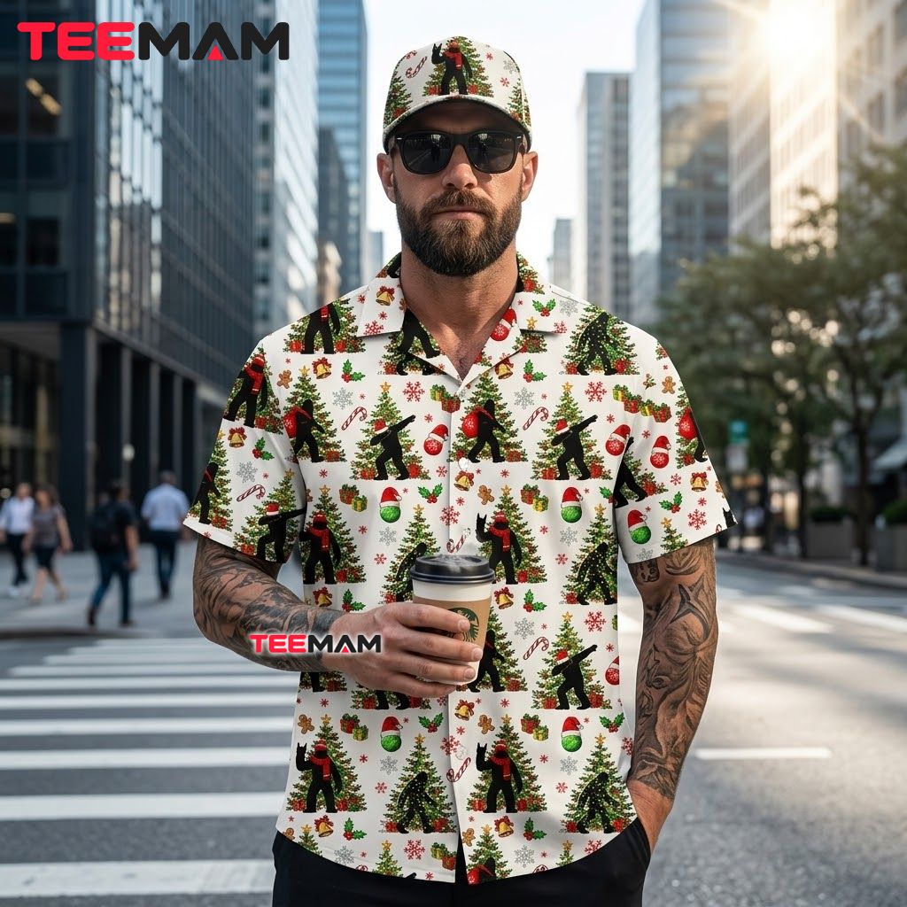 Bigfoot Christmas Hawaiian Shirt for Men Women Back Bigfoot Christmas Hawaiian Shirt for Men Women Back