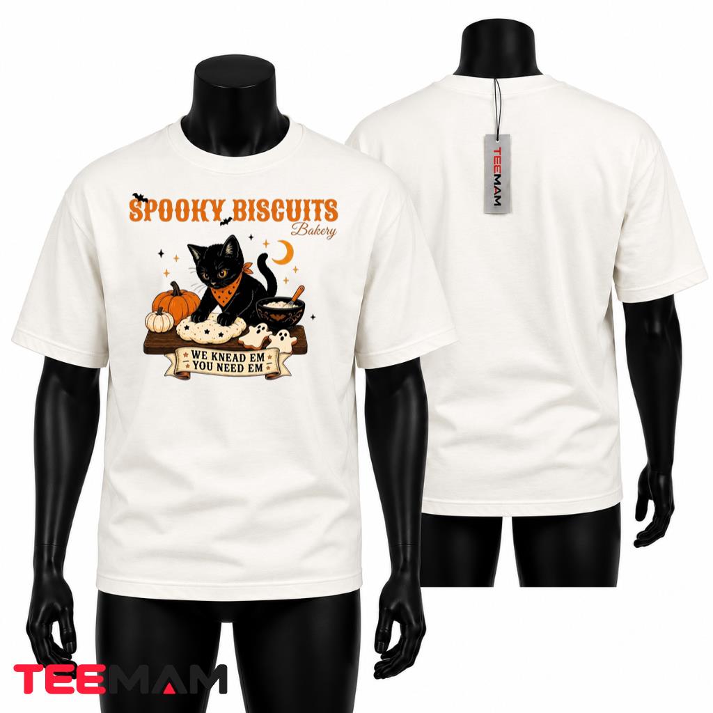 Black Cat Halloween T-Shirt Spooky Bakery Pumpkin Kitten