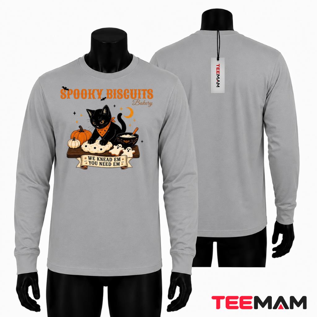 Black Cat Halloween Long Sleeve Spooky Bakery Pumpkin Kitten Black Cat Halloween Long Sleeve Spooky Bakery Pumpkin Kitten