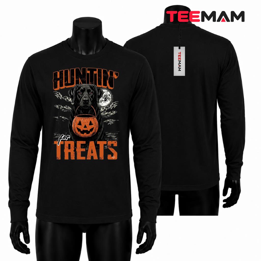 Black Labrador Halloween Long Sleeve Huntin For Treats Black Labrador Halloween Long Sleeve Huntin For Treats