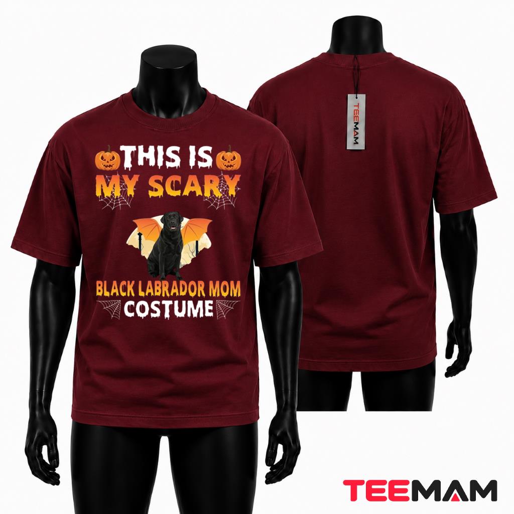 Black Labrador Mom Halloween T-Shirt Scary Costume