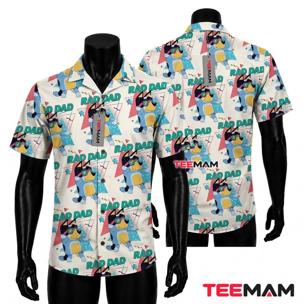 Bluey Hawaiian Shirt Sandcastle Beach Cream Print