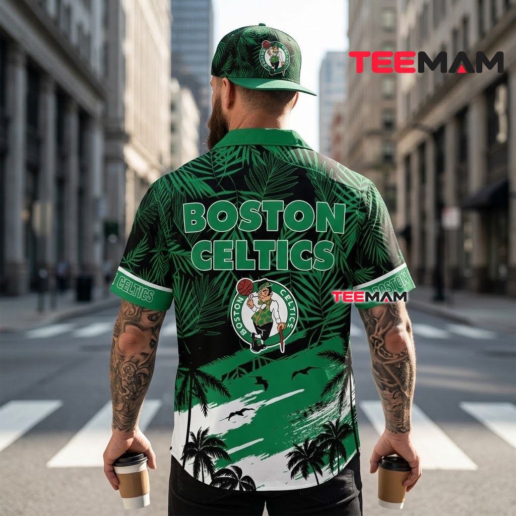 Boston Celtics Aloha Shirt Sunset Silhouette Version 3 Boston Celtics Aloha Shirt Sunset Silhouette Version 3