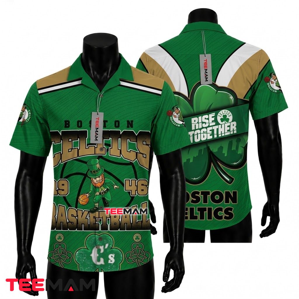 Boston Celtics Hawaiian Shirt 1946 Rise Together Front