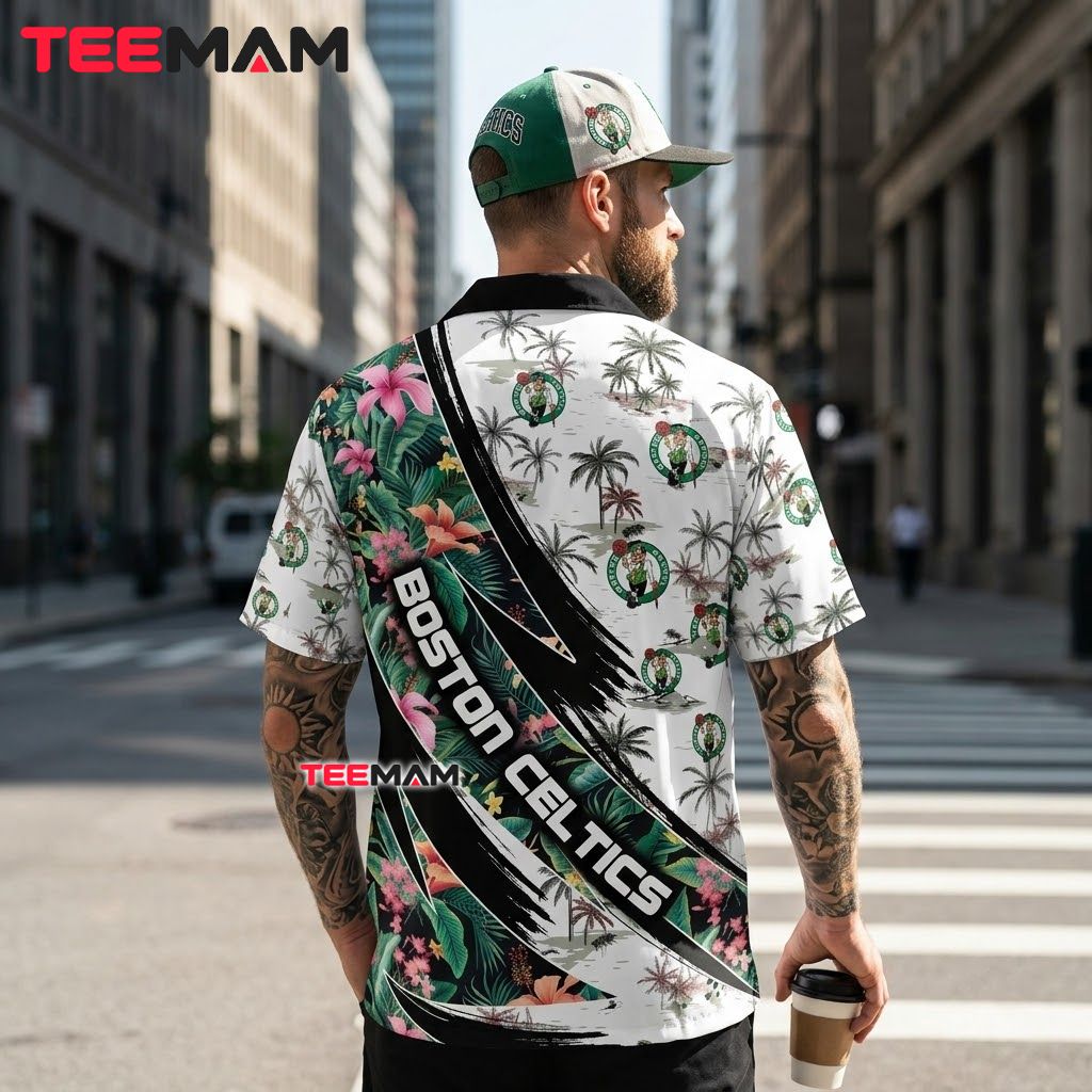 Boston Celtics Hawaiian Shirt Colorful Botanical Beach Version 3 Boston Celtics Hawaiian Shirt Colorful Botanical Beach Version 3