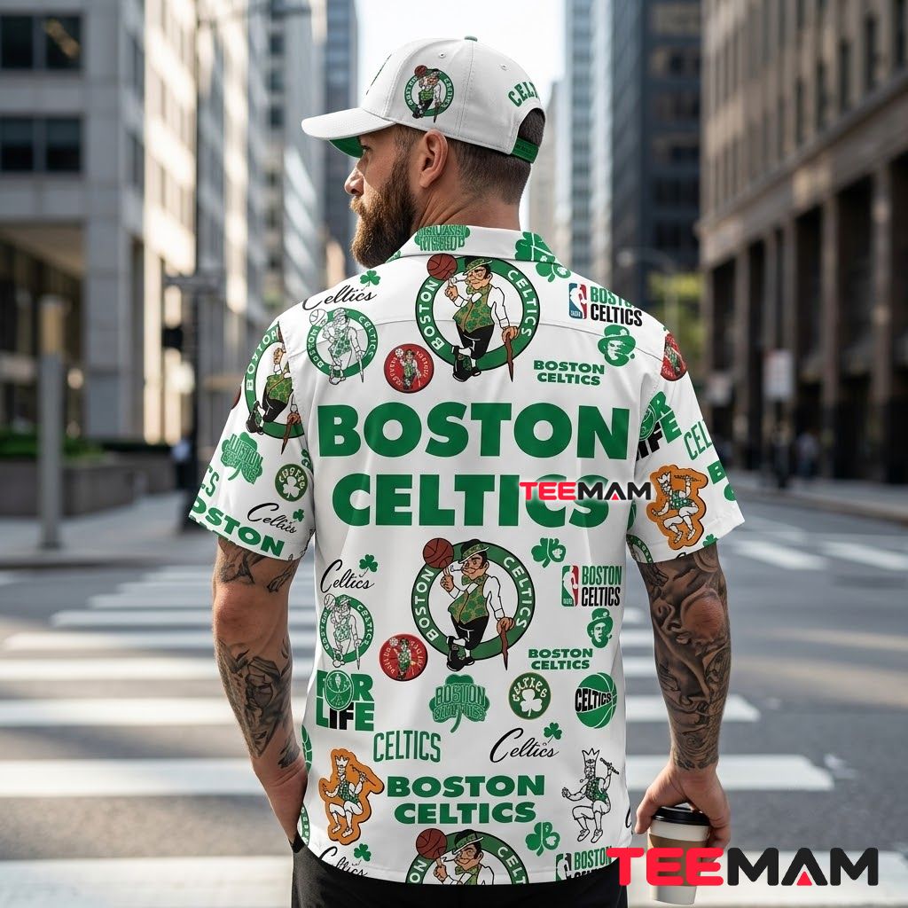 Boston Celtics Hawaiian Shirt For Life Logo Pattern Version 3 Boston Celtics Hawaiian Shirt For Life Logo Pattern Version 3