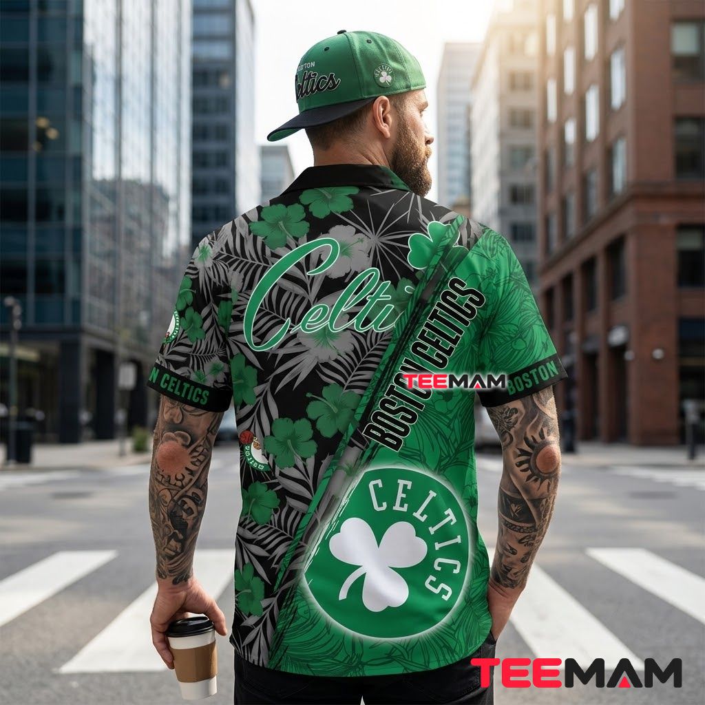 Boston Celtics Tropical Shirt Mascot Hibiscus Version 3 Boston Celtics Tropical Shirt Mascot Hibiscus Version 3