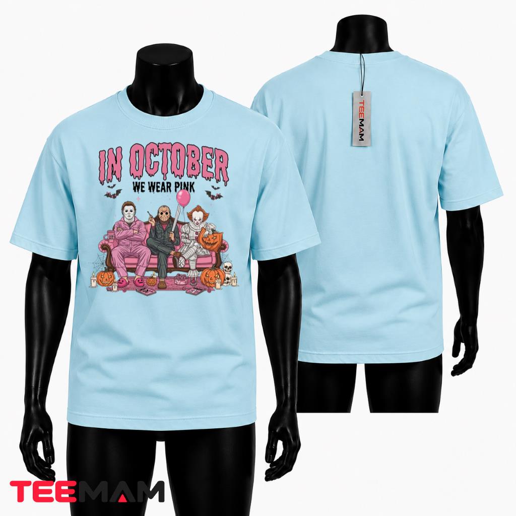 Breast Cancer Awareness T-Shirt Horror Icons Pink