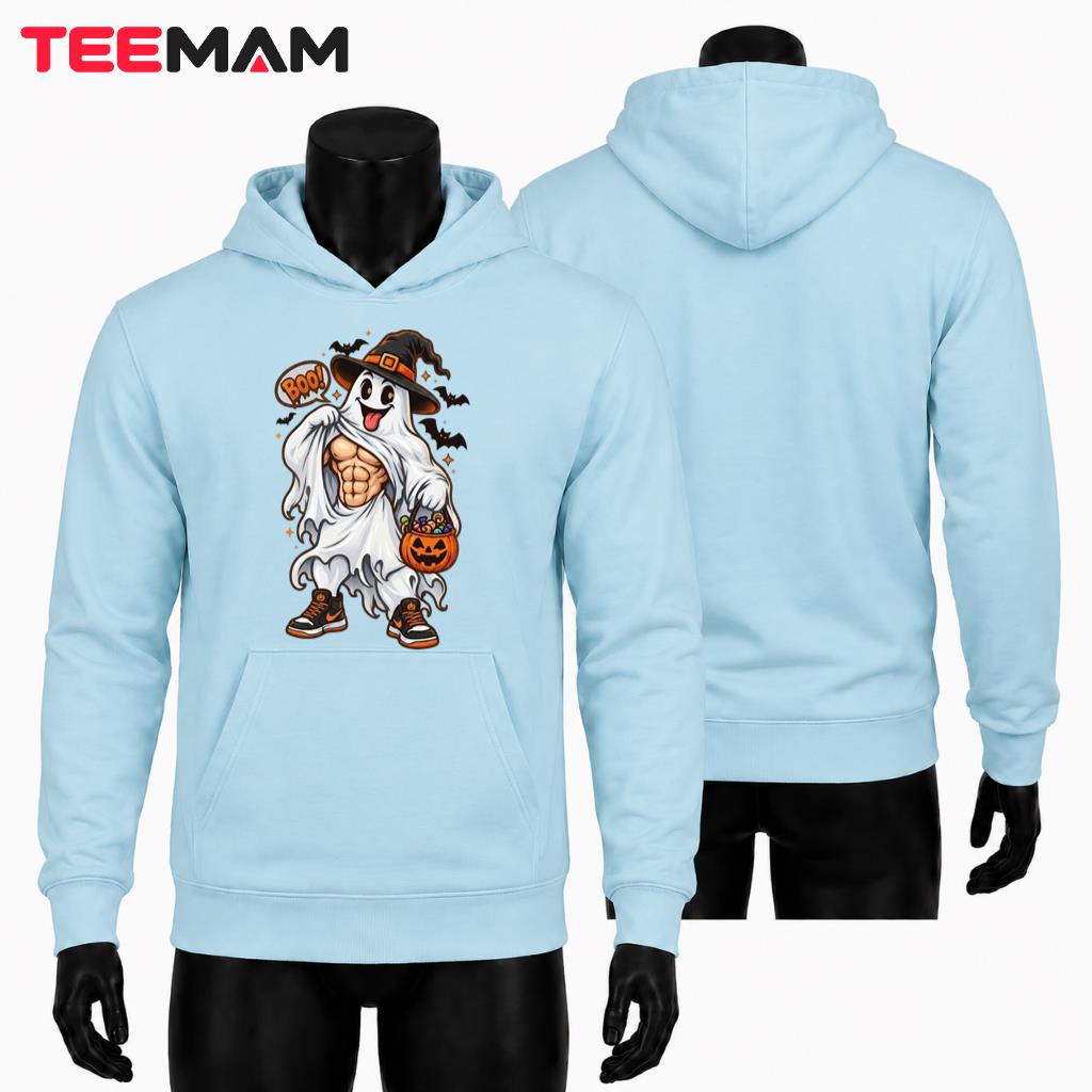 Buff Ghost Halloween Hoodie Muscular Funny Pumpkin Buff Ghost Halloween Hoodie Muscular Funny Pumpkin