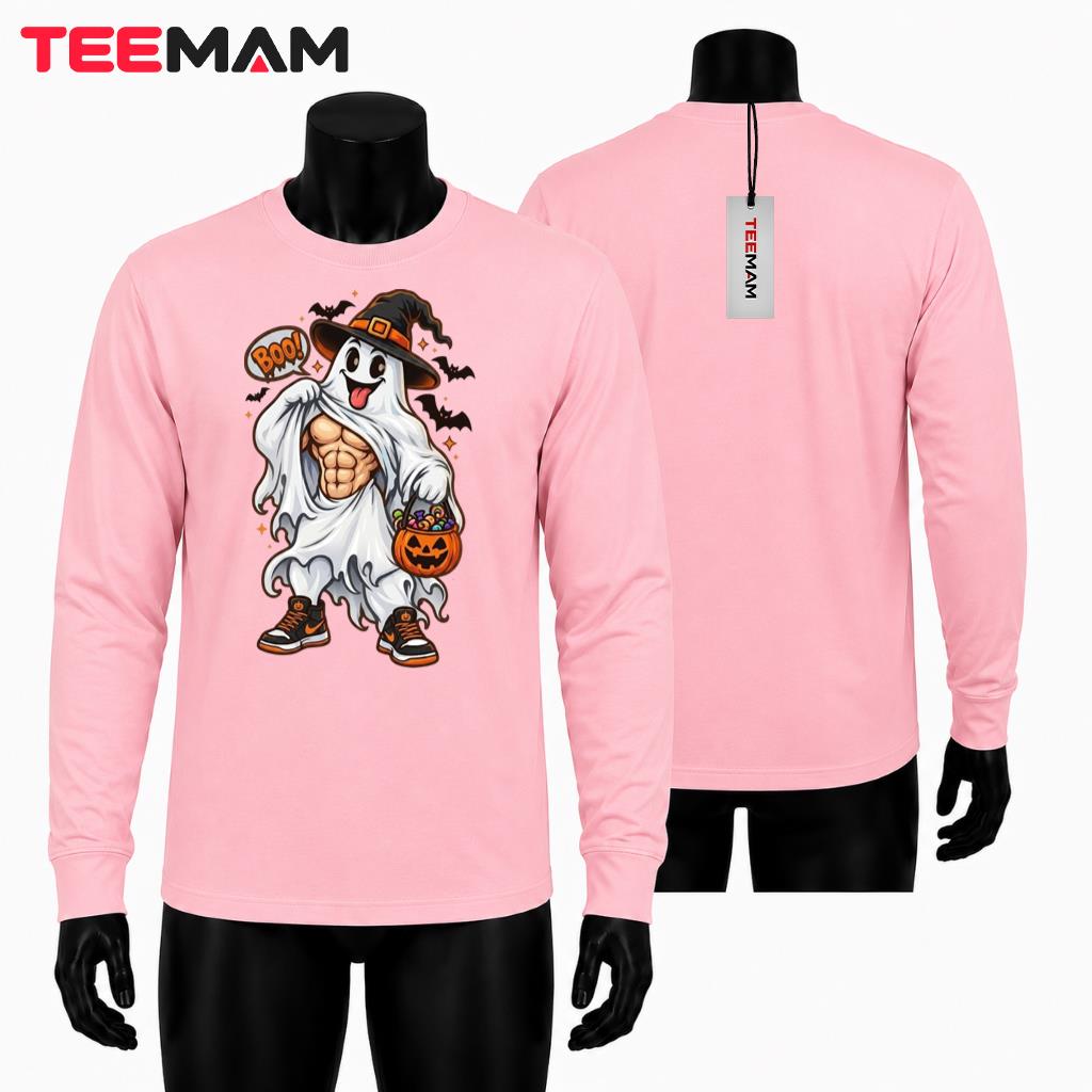 Buff Ghost Halloween Long Sleeve Muscular Funny Pumpkin Buff Ghost Halloween Long Sleeve Muscular Funny Pumpkin