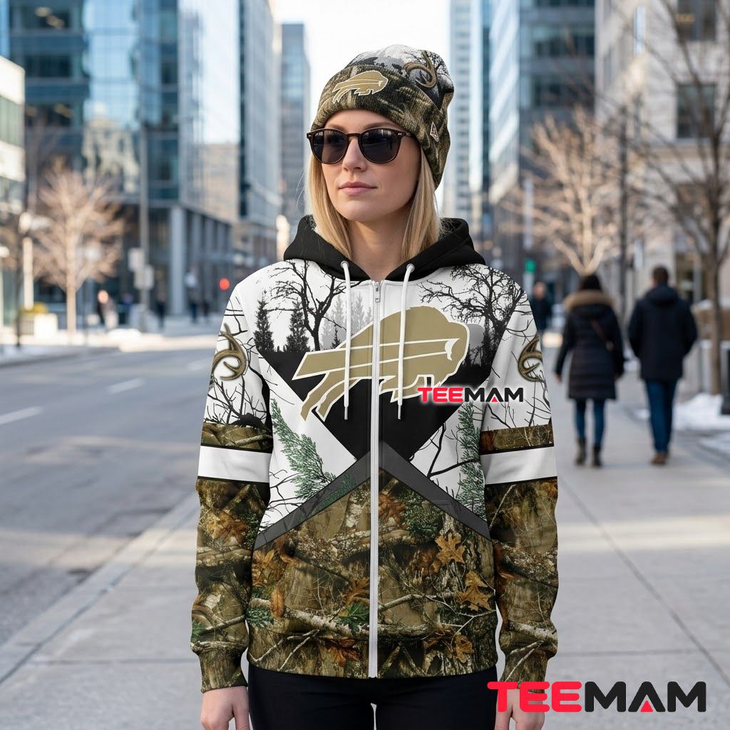 Buffalo Bills 3D Hoodie Deer Skull Hunting Camo Style Back Buffalo Bills 3D Hoodie Deer Skull Hunting Camo Style Back