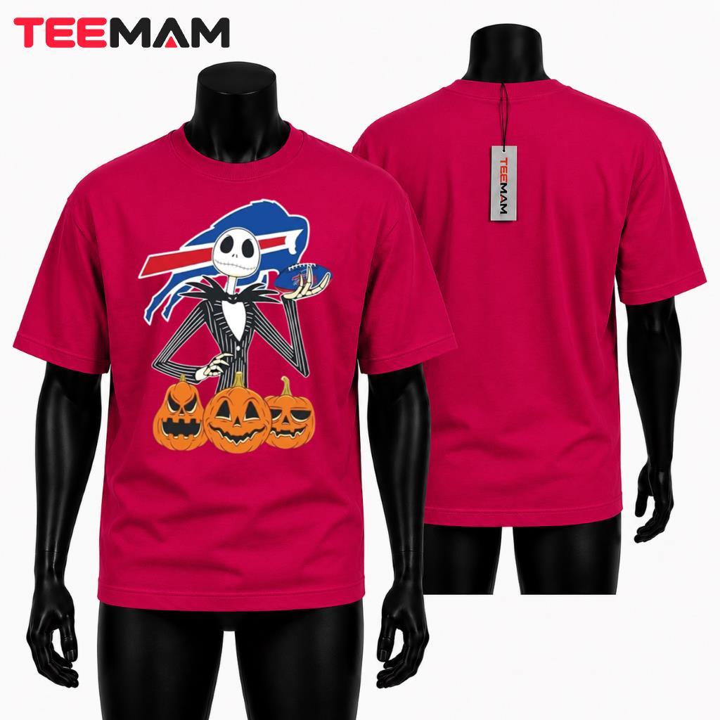 Buffalo Bills Halloween T-Shirt Jack Skellington Pumpkin
