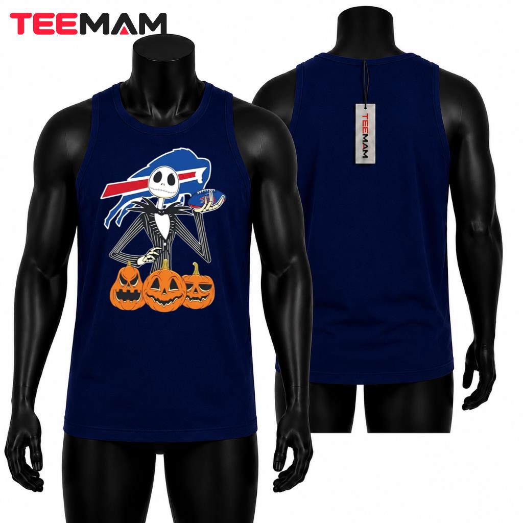 Buffalo Bills Halloween Tank Top Jack Skellington Pumpkin Buffalo Bills Halloween Tank Top Jack Skellington Pumpkin