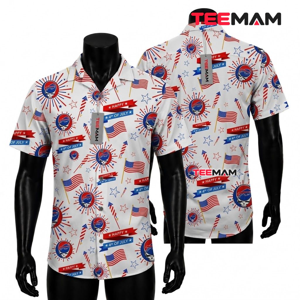 Buffalo Bills Hawaiian Shirt 4th Of July Front