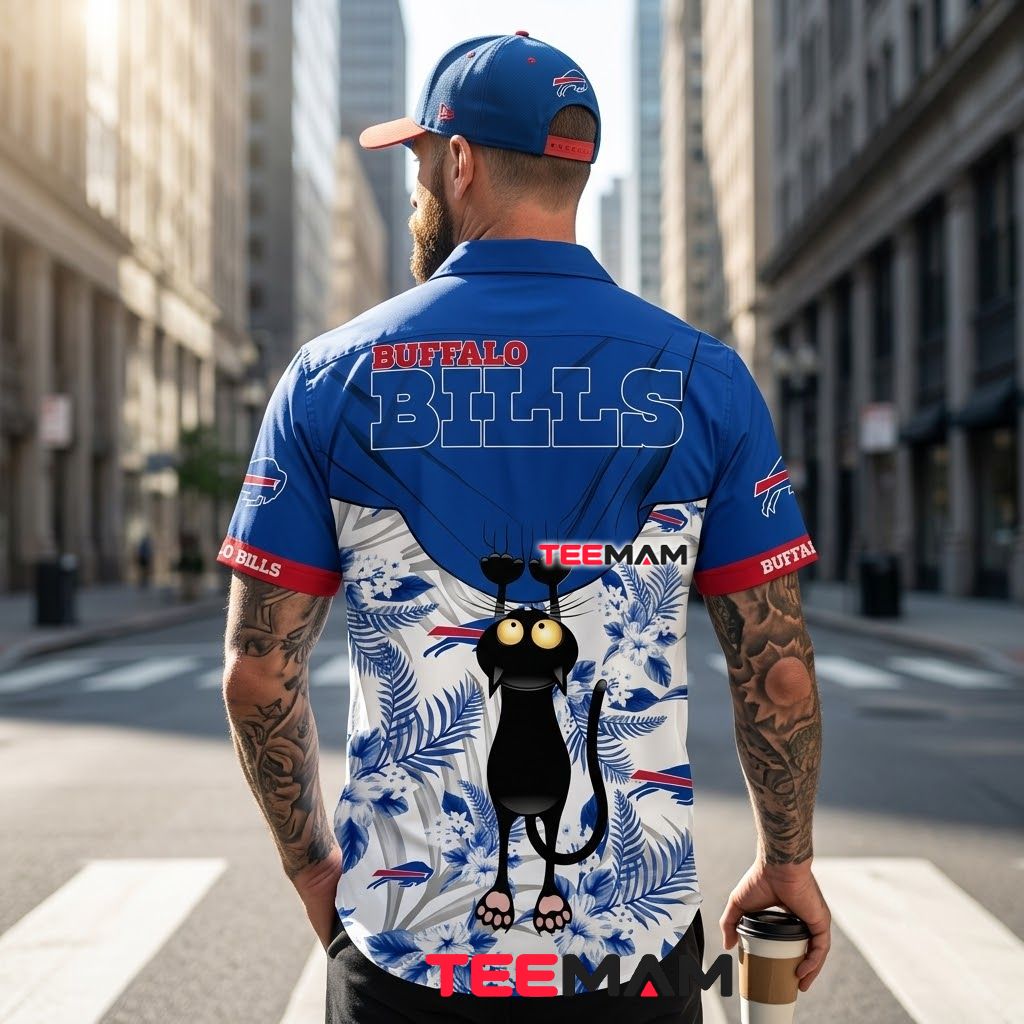 Buffalo Bills Hawaiian Shirt Black Cat Version 3 Buffalo Bills Hawaiian Shirt Black Cat Version 3