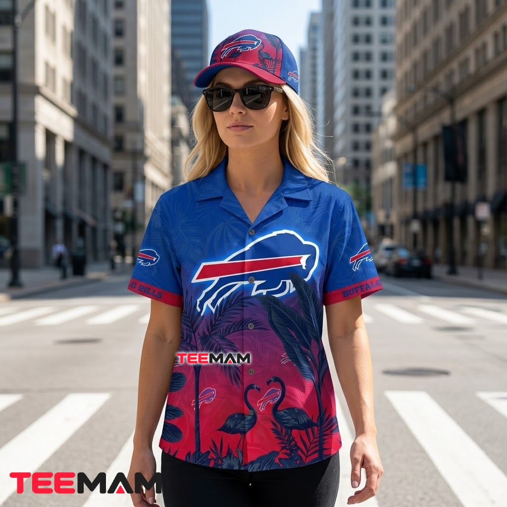 Buffalo Bills Hawaiian Shirt Flamingo Sunset Back Buffalo Bills Hawaiian Shirt Flamingo Sunset Back
