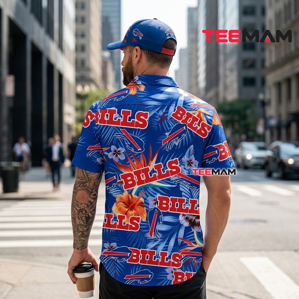 Buffalo Bills Hawaiian Shirt Hibiscus Floral Version 3 Buffalo Bills Hawaiian Shirt Hibiscus Floral Version 3