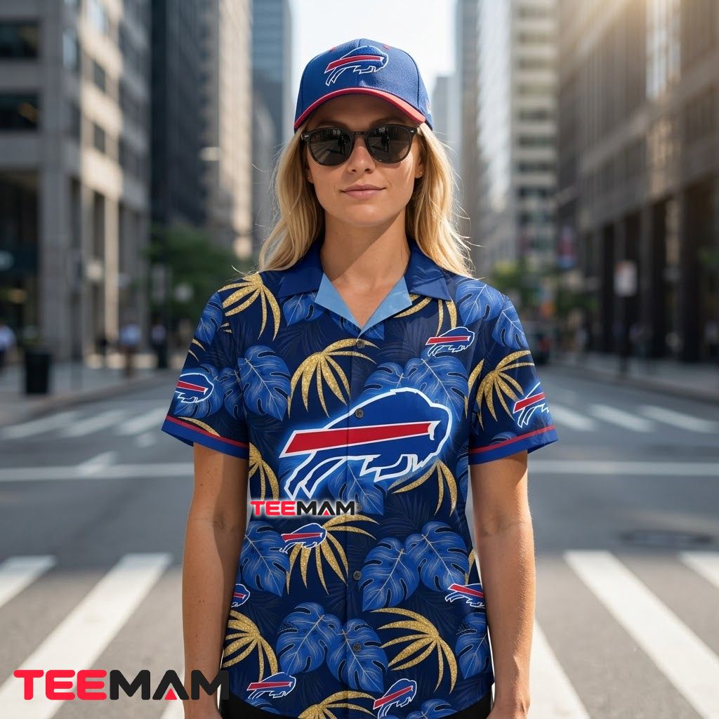 Buffalo Bills Hawaiian Shirt Monstera Gold Back Buffalo Bills Hawaiian Shirt Monstera Gold Back