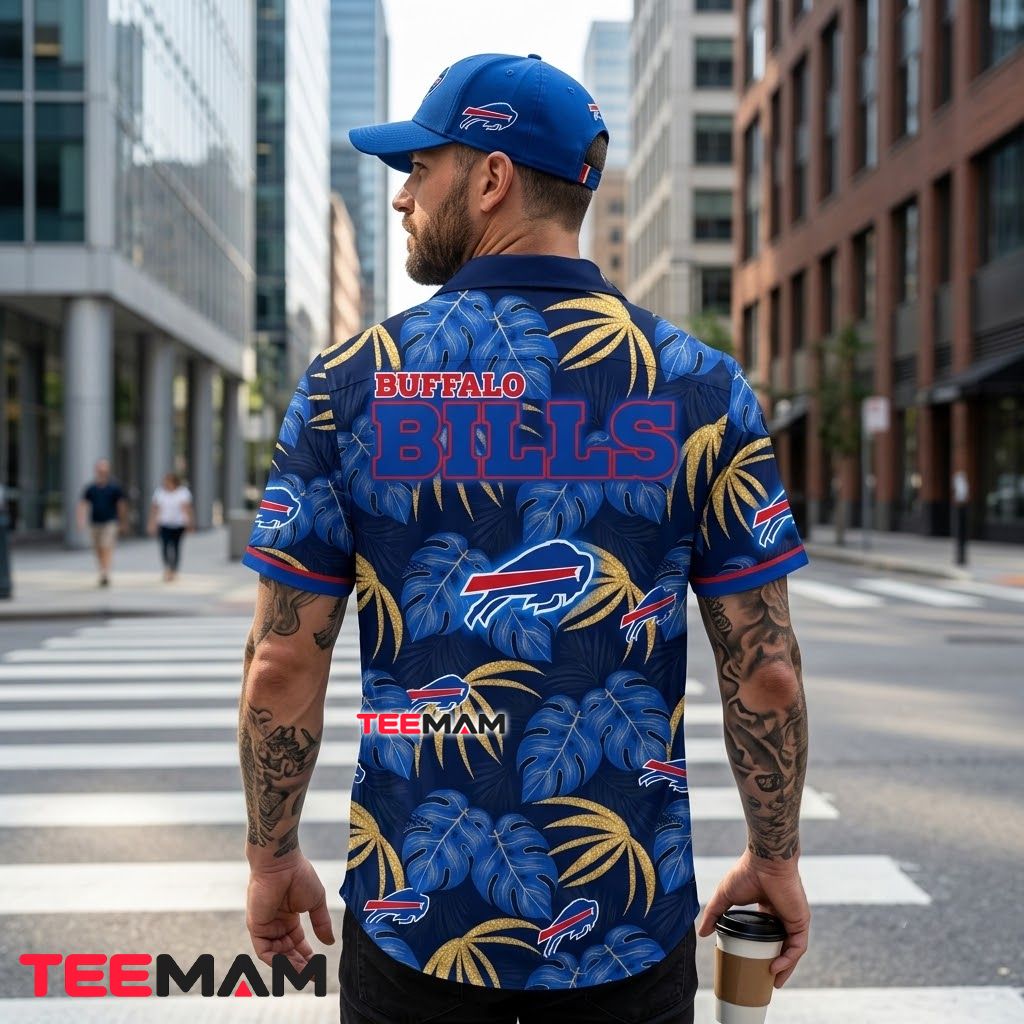 Buffalo Bills Hawaiian Shirt Monstera Gold Version 3 Buffalo Bills Hawaiian Shirt Monstera Gold Version 3