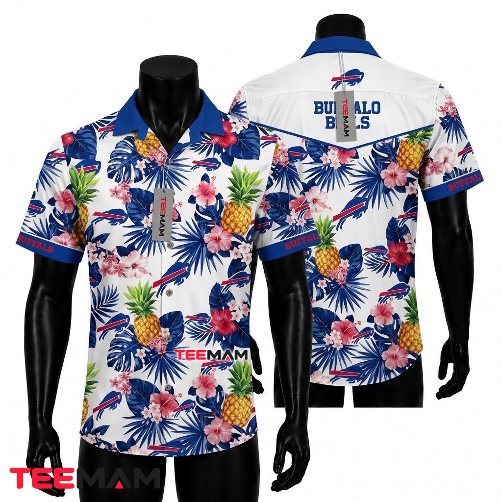 Buffalo Bills Hawaiian Shirt Pineapple Floral Front