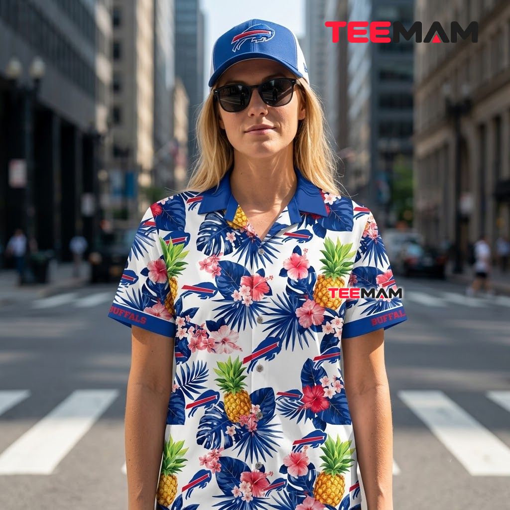 Buffalo Bills Hawaiian Shirt Pineapple Floral Back Buffalo Bills Hawaiian Shirt Pineapple Floral Back