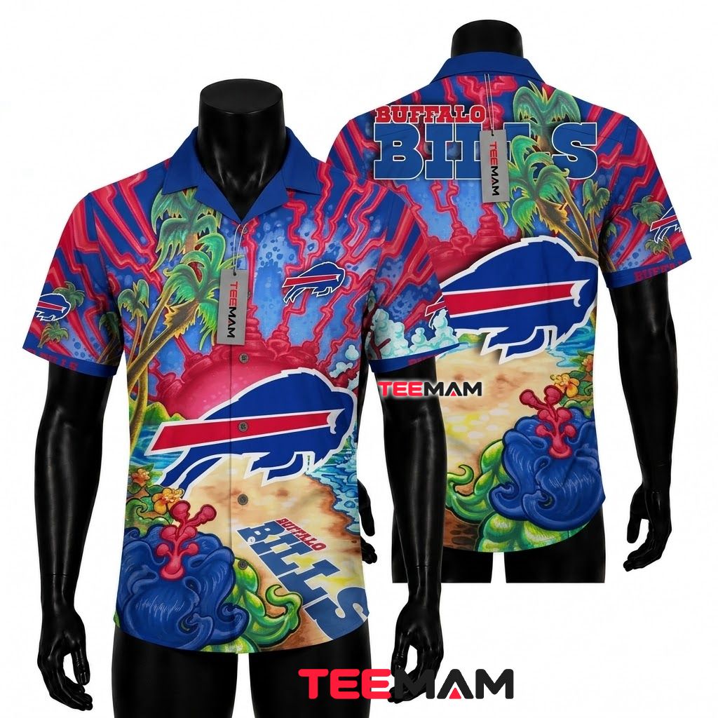 Buffalo Bills Hawaiian Shirt Psychedelic Beach Front