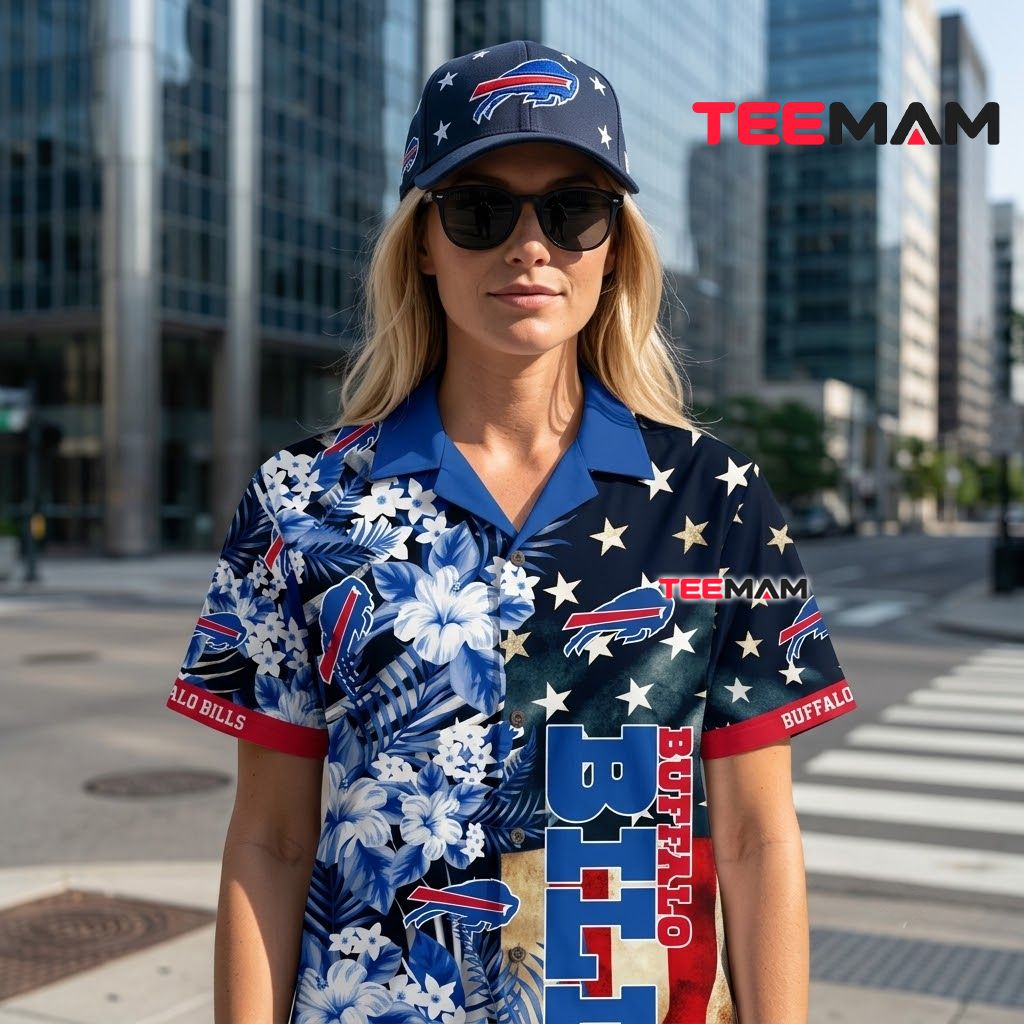 Buffalo Bills Hawaiian Shirt Stars Stripes Back Buffalo Bills Hawaiian Shirt Stars Stripes Back
