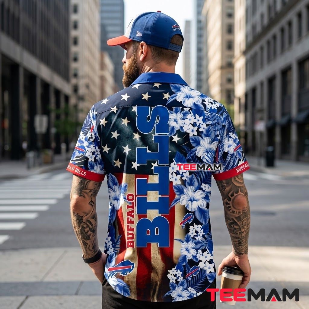 Buffalo Bills Hawaiian Shirt Stars Stripes Version 3 Buffalo Bills Hawaiian Shirt Stars Stripes Version 3