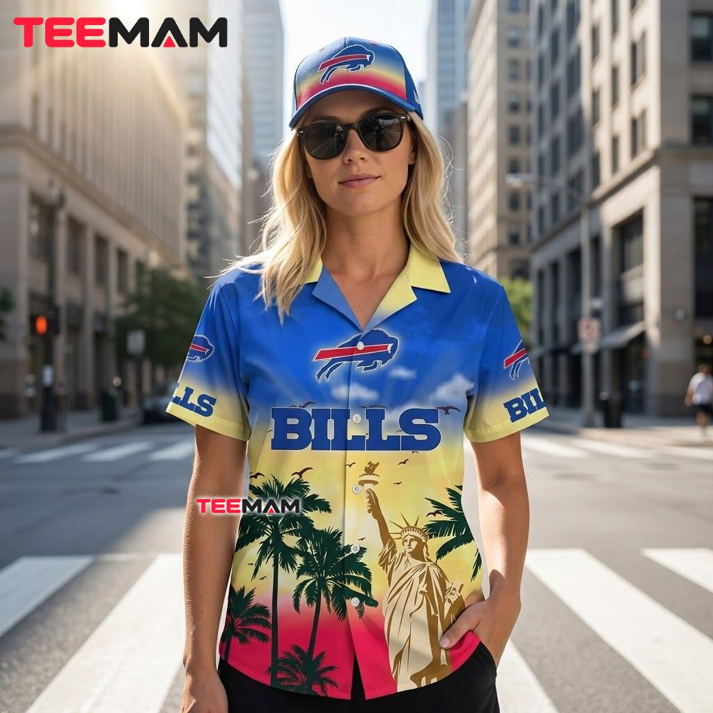 Buffalo Bills Hawaiian Shirt Statue Liberty Back Buffalo Bills Hawaiian Shirt Statue Liberty Back