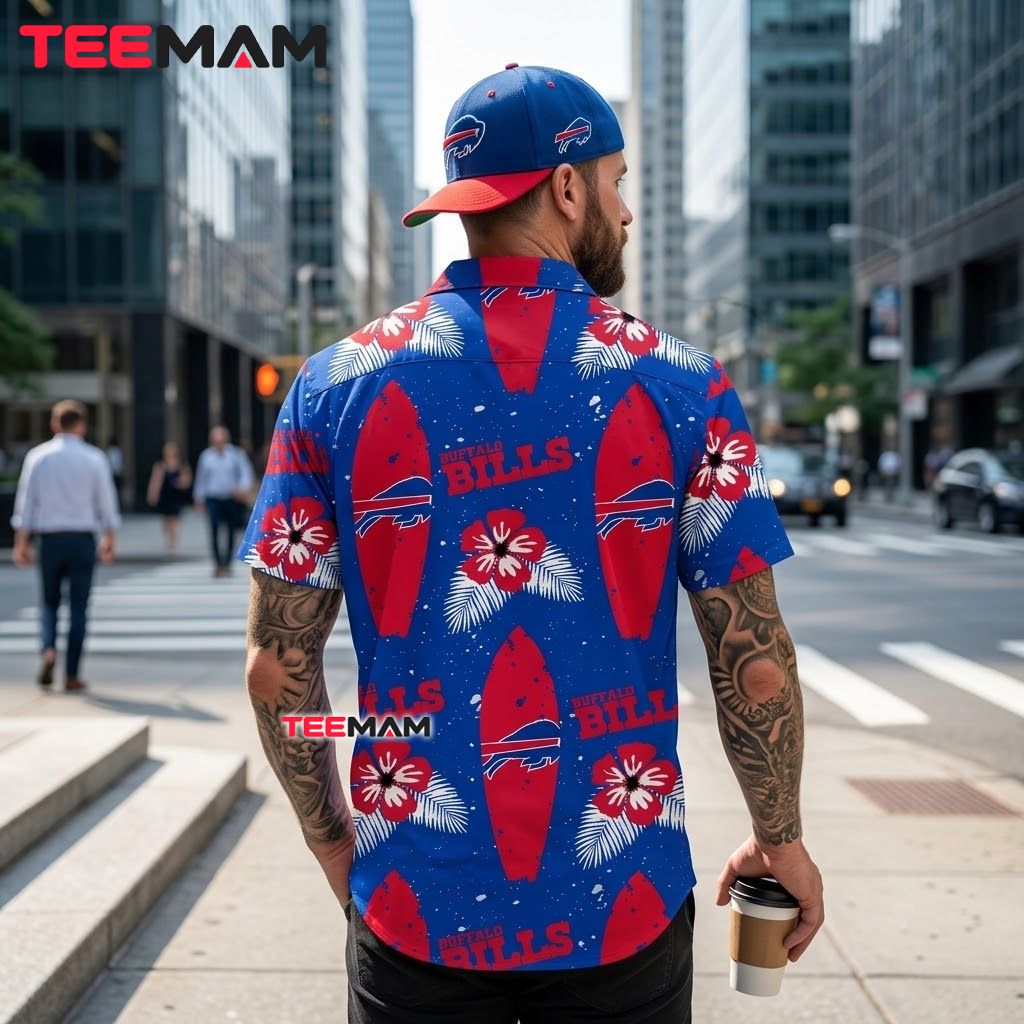 Buffalo Bills Hawaiian Shirt Surfboard Floral Version 3 Buffalo Bills Hawaiian Shirt Surfboard Floral Version 3