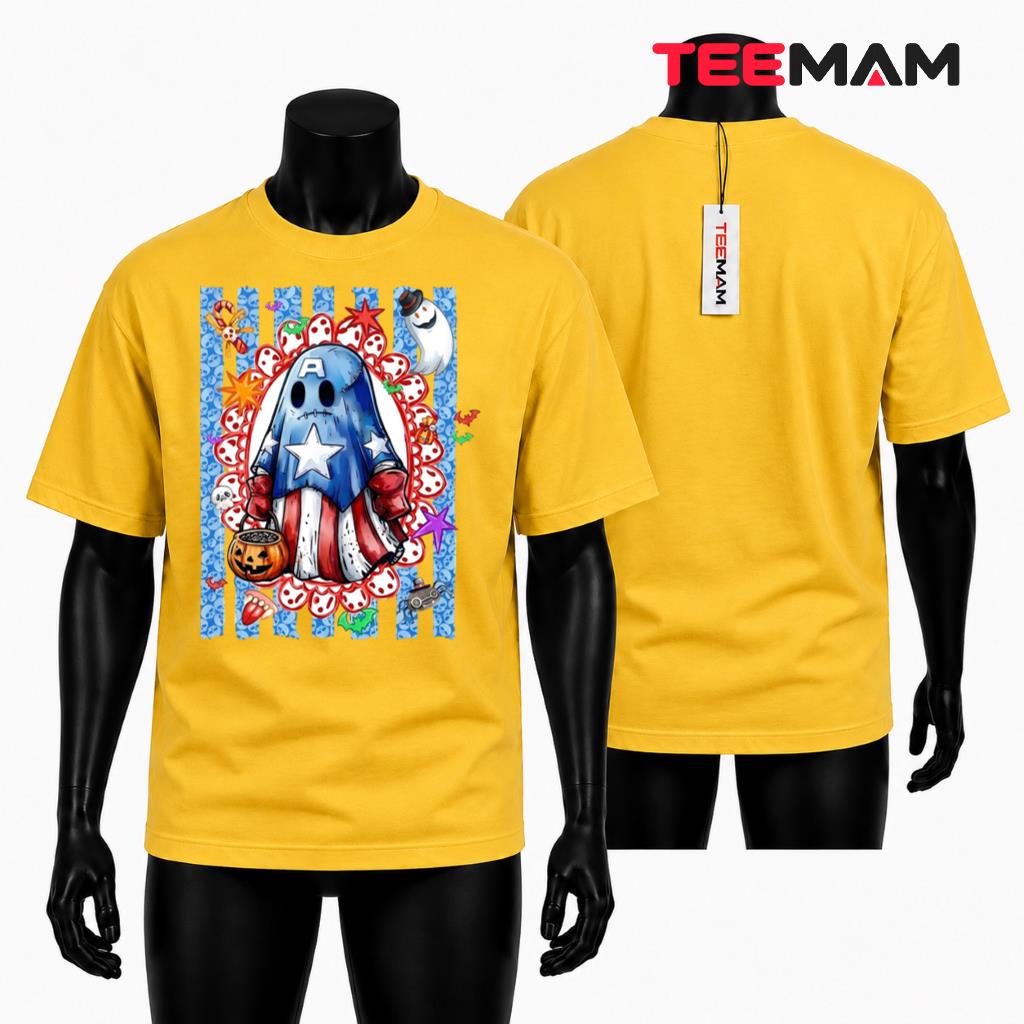 Captain America Ghost Halloween Trick Or Treat T-Shirt