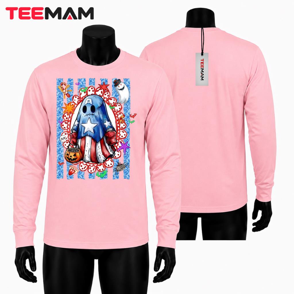 Captain America Ghost Halloween Trick Or Treat Long Sleeve Captain America Ghost Halloween Trick Or Treat Long Sleeve