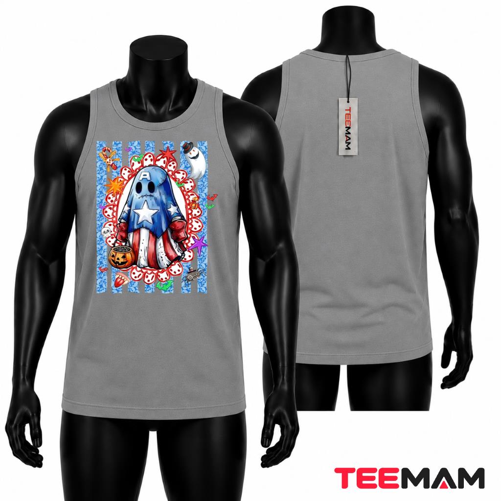 Captain America Ghost Halloween Trick Or Treat Tank Top Captain America Ghost Halloween Trick Or Treat Tank Top