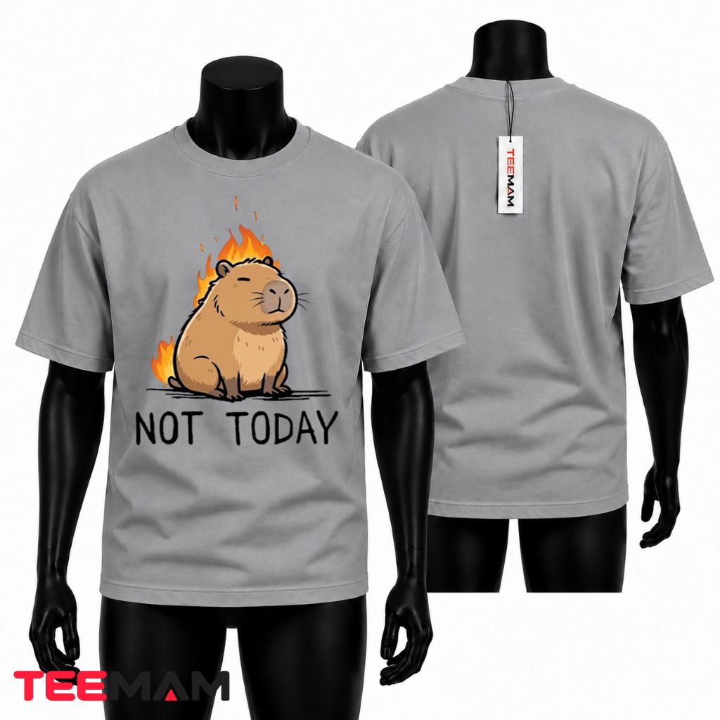 Capybara Not Today Funny Fire T-Shirt