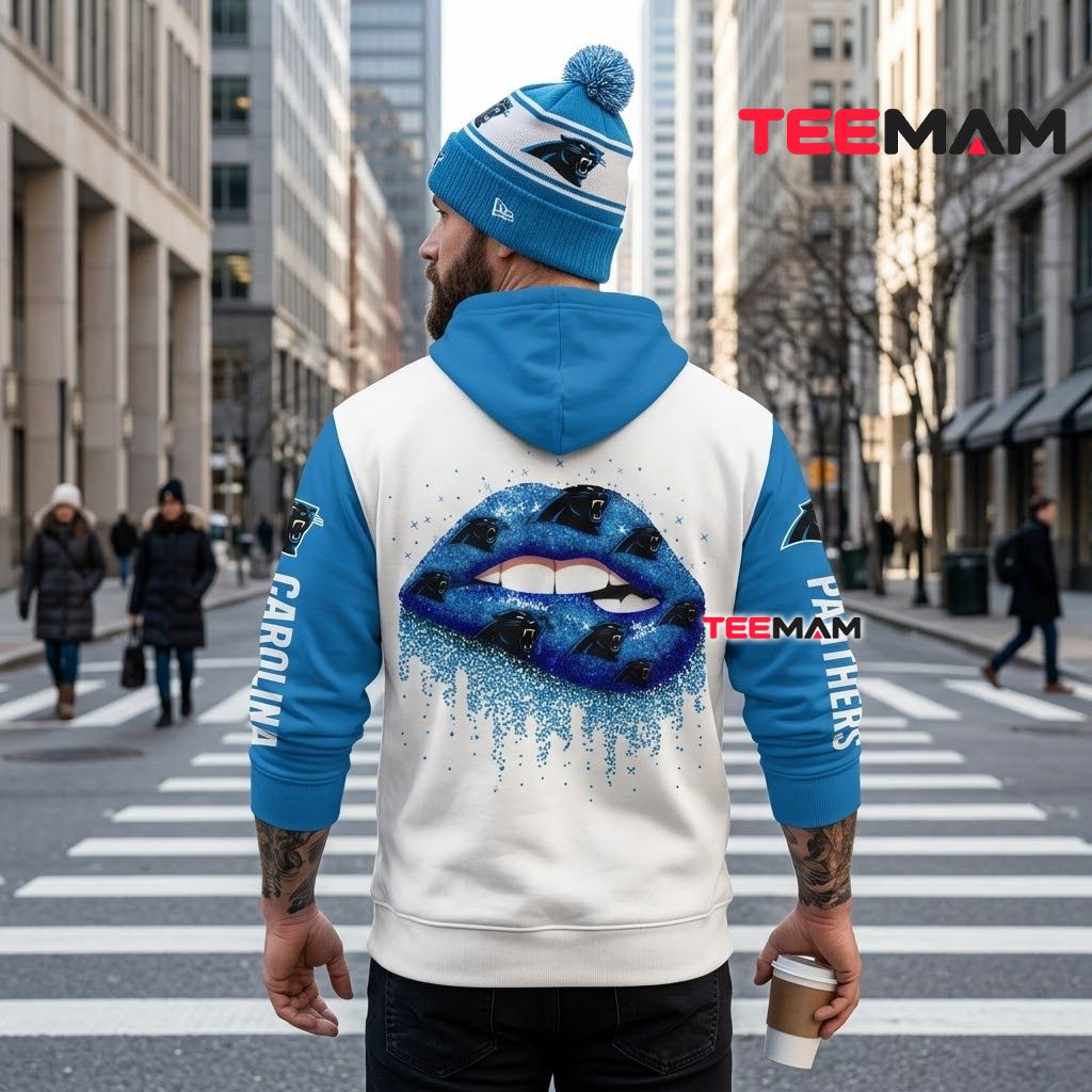 Carolina Panthers 3D Hoodie Glitter Lips Hand Version 3 Carolina Panthers 3D Hoodie Glitter Lips Hand Version 3