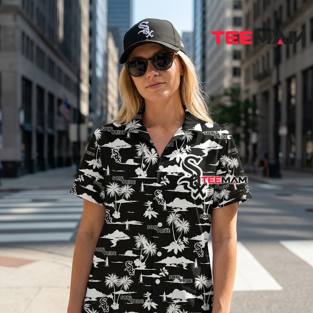 Chicago White Sox Aloha Shirt Island Scene Back Chicago White Sox Aloha Shirt Island Scene Back