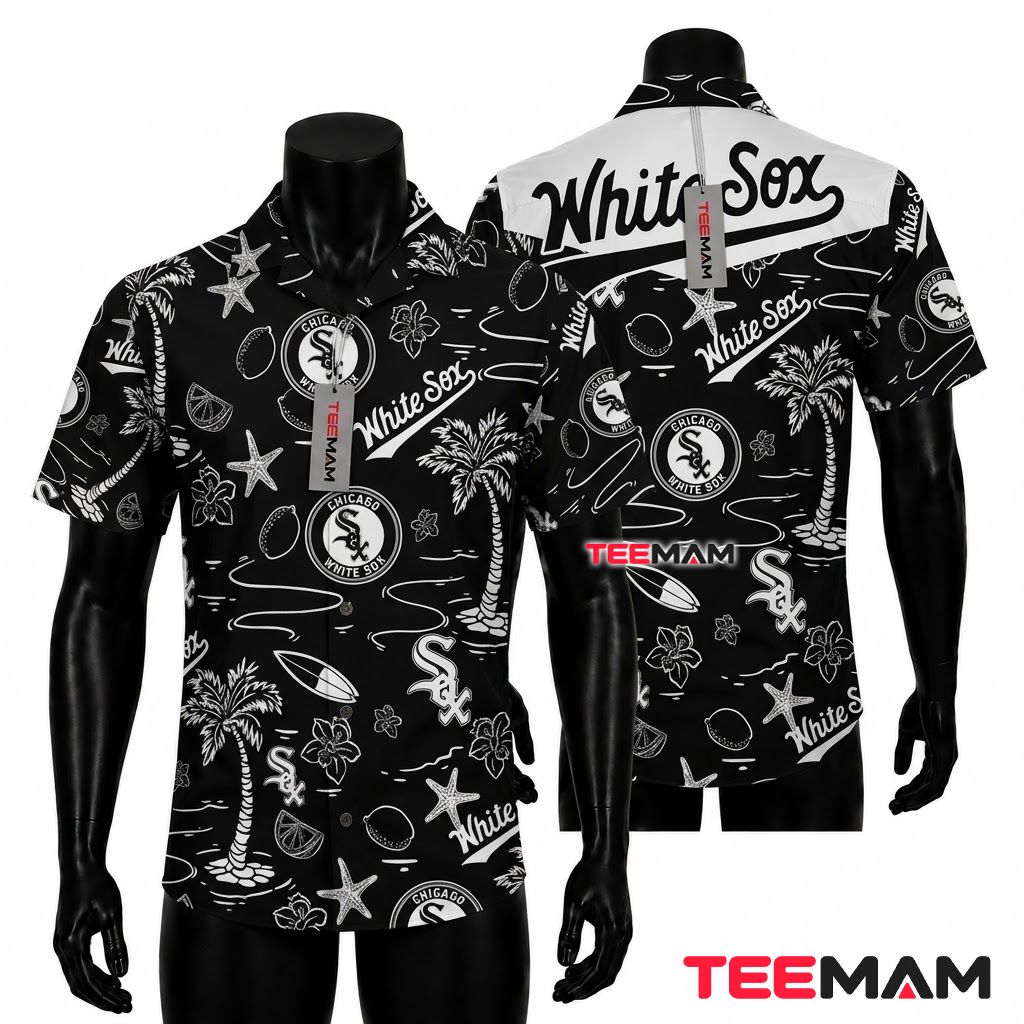 Chicago White Sox Aloha Shirt Palm Starfish Front