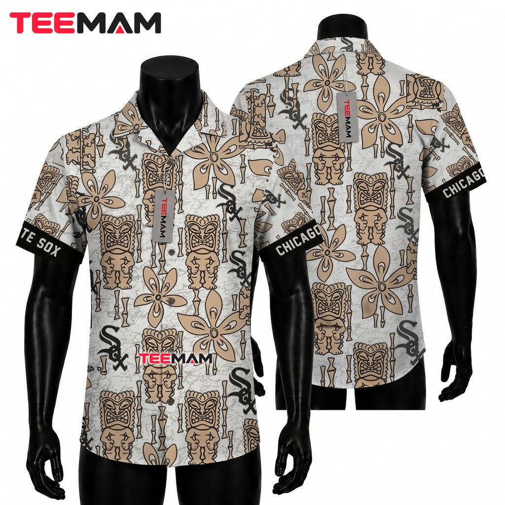 Chicago White Sox Aloha Shirt Tiki Mask Front