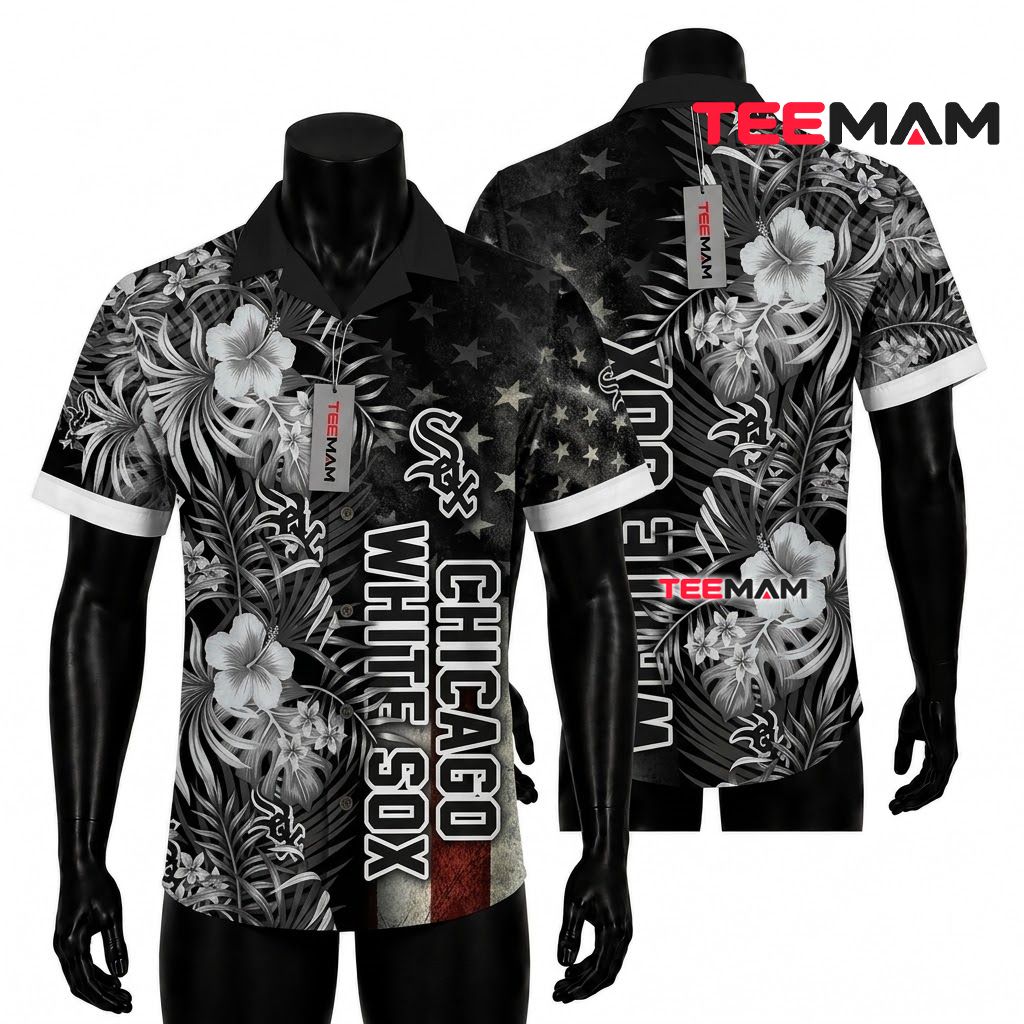 Chicago White Sox Hawaiian Shirt American Flag Front