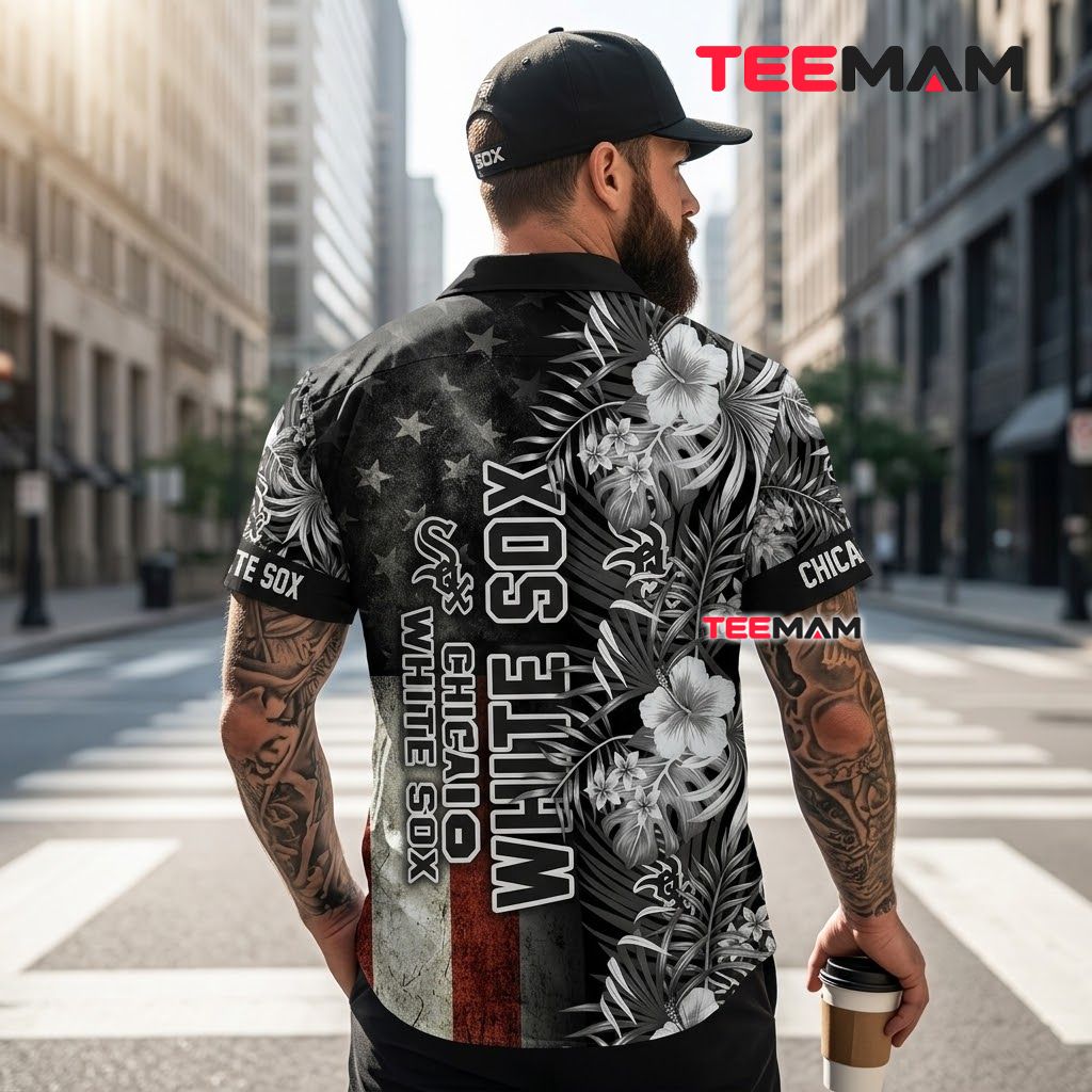 Chicago White Sox Hawaiian Shirt American Flag Version 3 Chicago White Sox Hawaiian Shirt American Flag Version 3