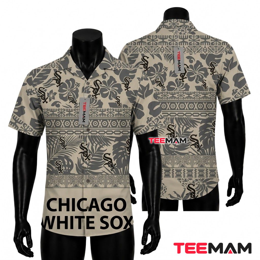 Chicago White Sox Hawaiian Shirt Aztec Stripe Front