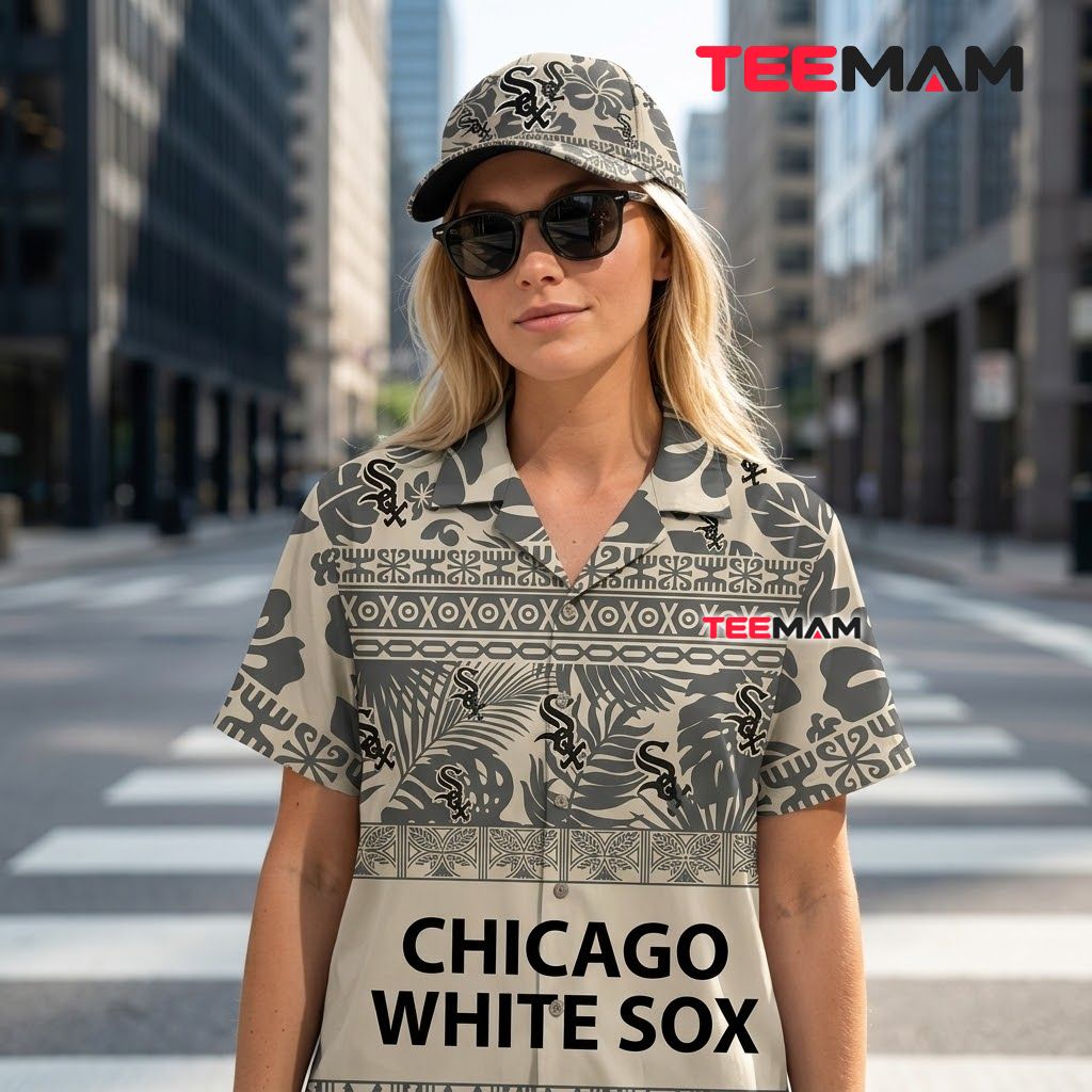Chicago White Sox Hawaiian Shirt Aztec Stripe Back Chicago White Sox Hawaiian Shirt Aztec Stripe Back