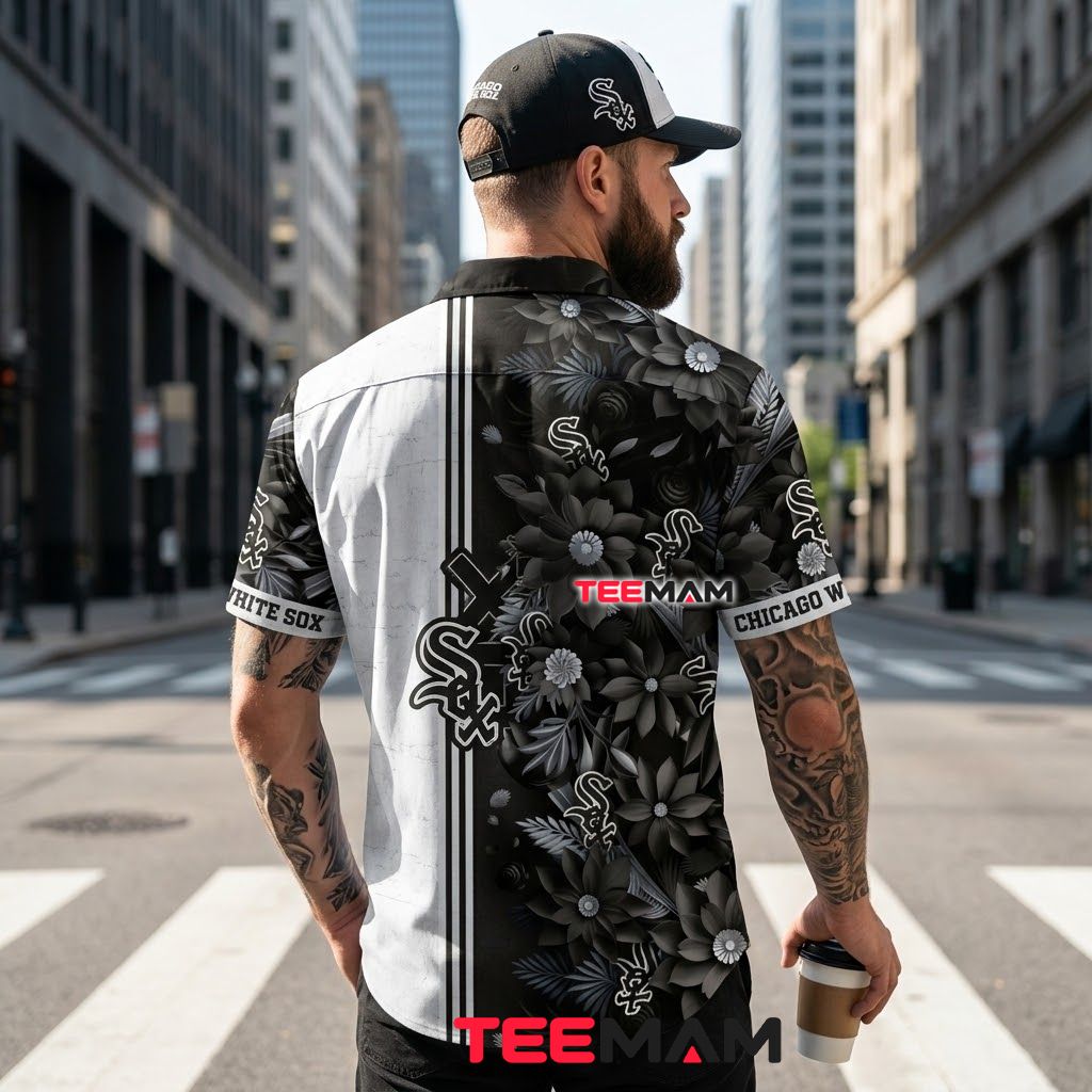 Chicago White Sox Hawaiian Shirt Dark Blooms Version 3 Chicago White Sox Hawaiian Shirt Dark Blooms Version 3