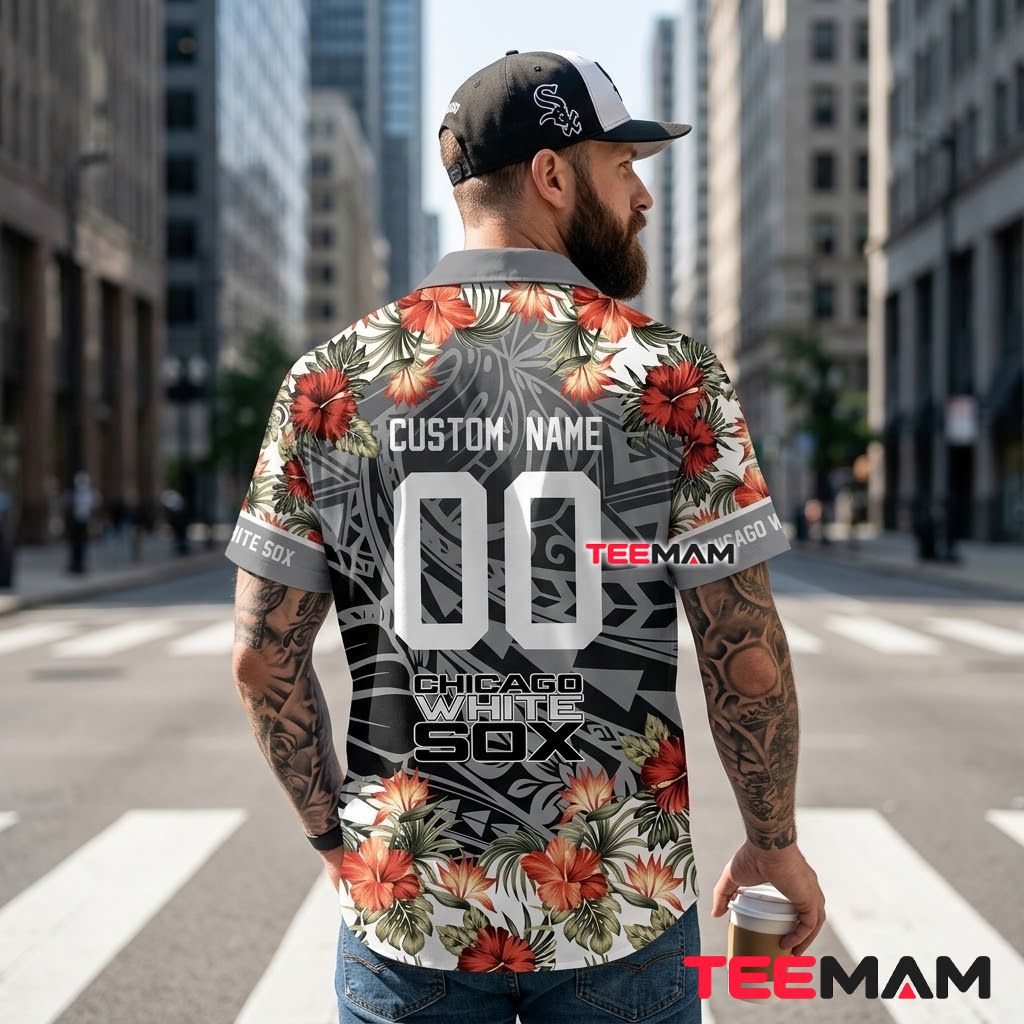 Chicago White Sox Hawaiian Shirt Floral Polynesian Version 3 Chicago White Sox Hawaiian Shirt Floral Polynesian Version 3