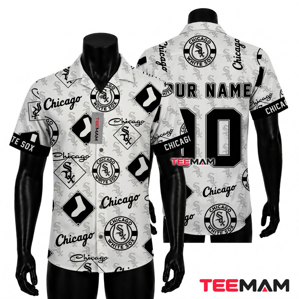 Chicago White Sox Hawaiian Shirt Logo Scatter Front
